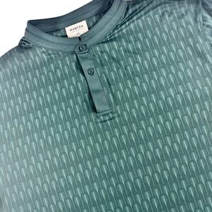 Mantra Catalyst Polo Mens XXL Green Palm Print Mandarin Collar Performance Shirt